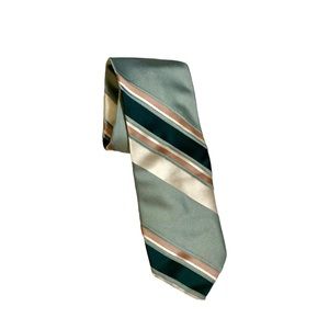 Vintage Tergal Imported Originals Green Striped Neck Tie